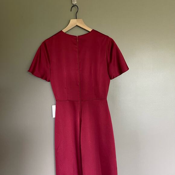 NWT Show Me Your Mumu Rome Twist Gown Ruby Luxe Satin Size Small Burgundy Red - Picture 14 of 15